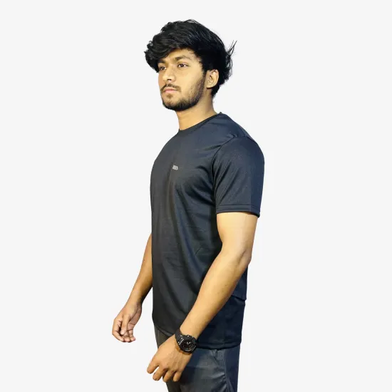 Men's Solid Black Performance T-Shirt | Lightweight Activewear